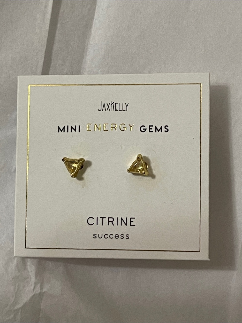 ✨JAXKELLY “Citrine” Mini Gem Earrings (Success) - New In Box✨